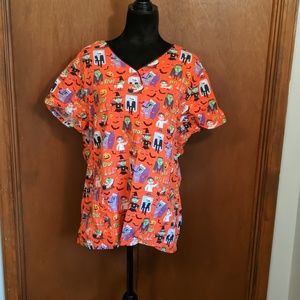 Halloween scrub top